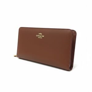 Coach Leather Zip Accordion Wallet – Saddle Brown | NWOT Luxury